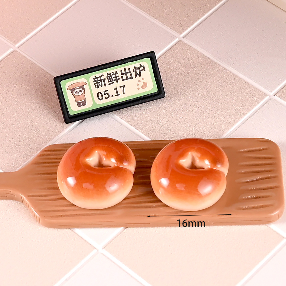 Miniature Food Toy Alkaline Water Bread European Bun Donut Cream Glue Resin DIY Accessories Cake Doll House Mini Kitchen