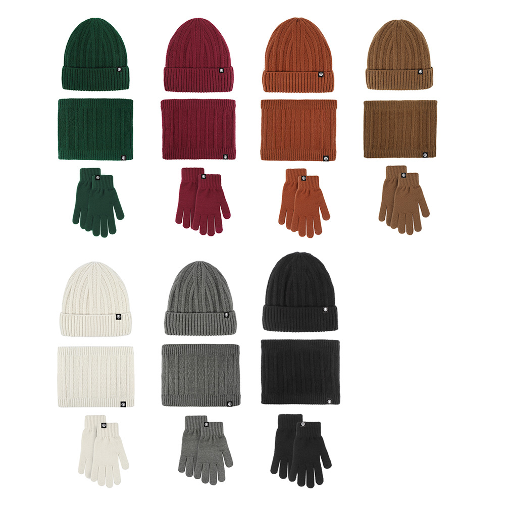 Doplňky k oblečení podzimní a zimní německý sametový oblek venkovní teplý zesílený sametový klobouk šátek rukavice třídílná sada_voghion.com