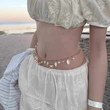 波西米亚风贝壳腰链女 海边度假沙滩腰饰 小众设计感肚皮舞身体链