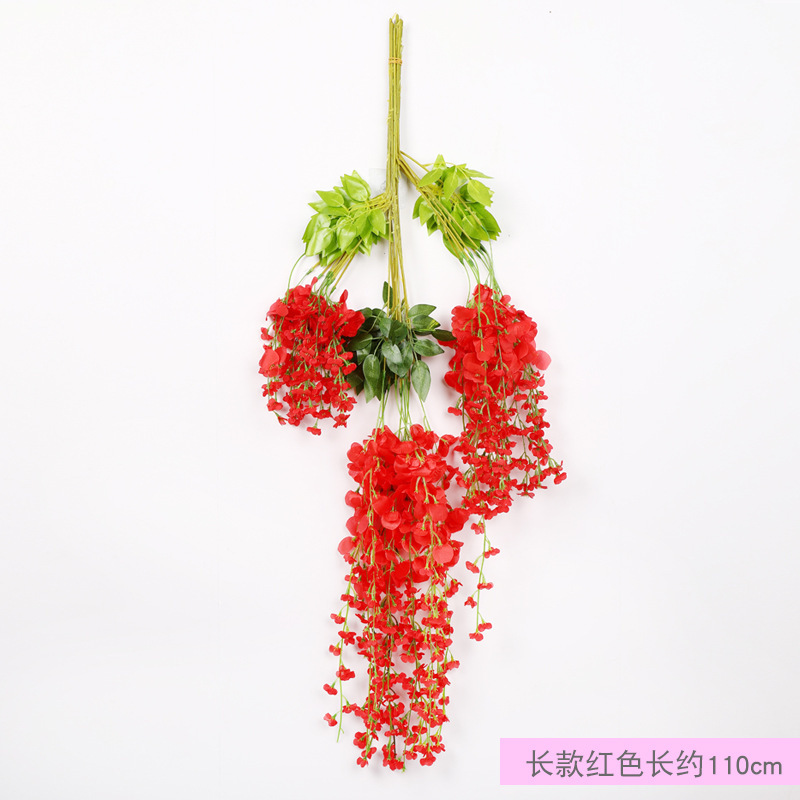 Flor de Glicinia, Flor de Techo Violeta, Flor de Glicinia para Bodas, Enredadera Decorativa, Enredadera de Flores Artificiales, Decoración del Hogar al por Mayor