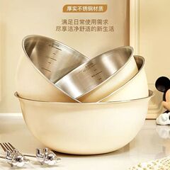 厚さ304ステンレス製オムライスボウル韓国式サラダボウルの焙煎目盛ボウルクリームはボウル家庭用料理ボウルを作る