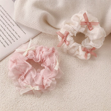 新款蕾丝花边大肠圈蝴蝶结发绳布艺肥肠发圈清新甜美碎花头绳发饰