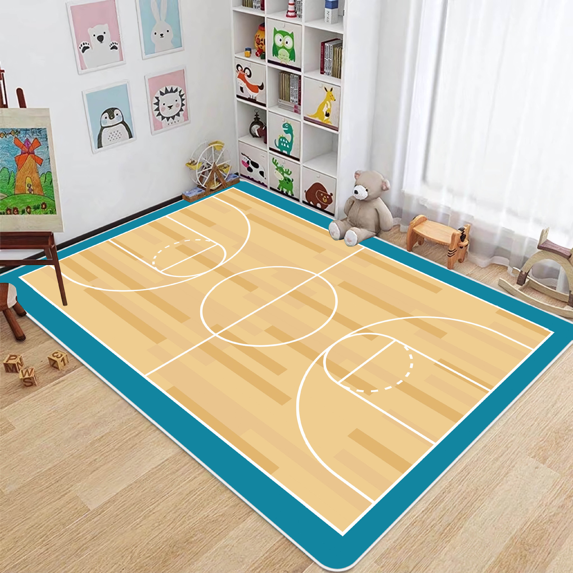 Alfombrilla de entrenamiento de fútbol interior verde simple para el hogar, resistente a la suciedad y fácil de cuidar, alfombrilla de terciopelo de cristal antideslizante, alfombrilla resistente al desgaste