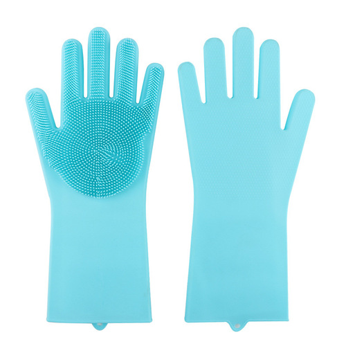 Silicone Dishwashing Gloves, Brush Washing Laundry Thick Kitchen Housework Gloves