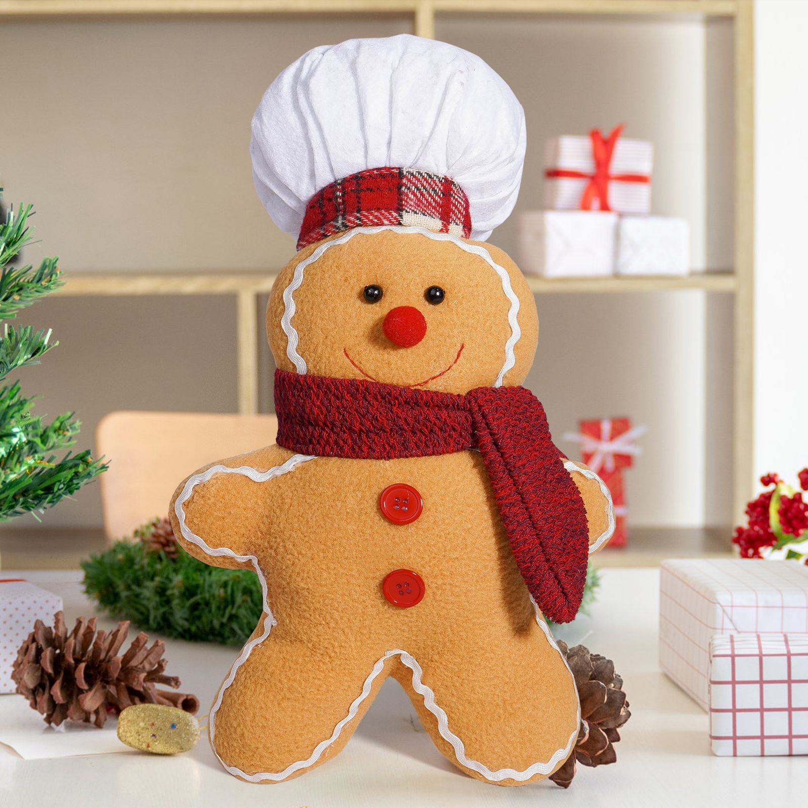 Navidad transfronteriza Gingerbread Doll Party Decoration Cartoon Decoration Navidad Bufandas Gingerbread Doll