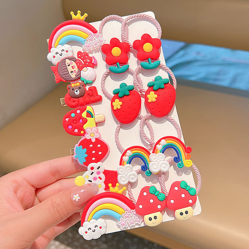 Accesorios de horquilla para niños de dibujos animados de silicona cuerda de pelo lindo anillo de pelo traje de horquilla de princesa accesorios para Niños Accesorios para el cabello