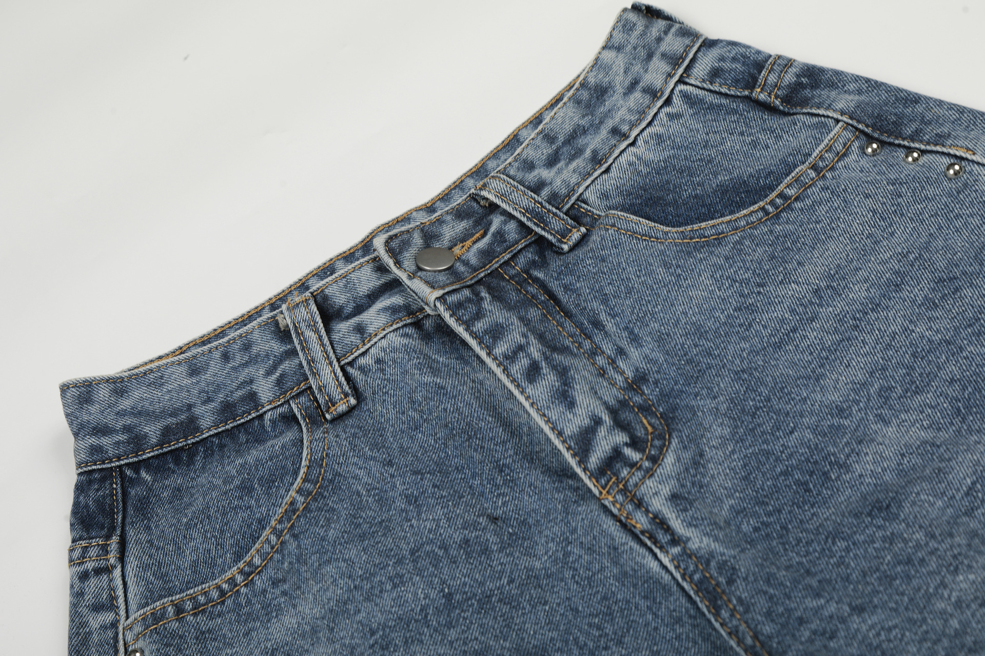 Streetwear Letter Print Jeans For Men – Relaxed Straight-Leg Denim Pants With Distressed Design, Unisex Casual Trousers (Black/Blue, S-XL)_mkmklike.com