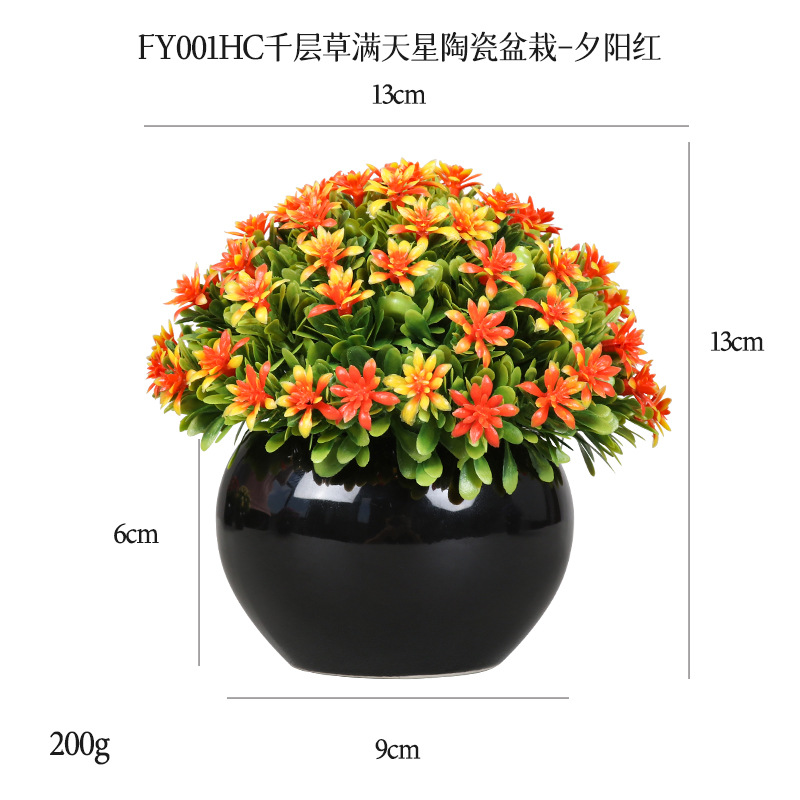 Planta Artificial de Bola Verde en Maceta de Cerámica y Plástico Decorativa para Escritorio