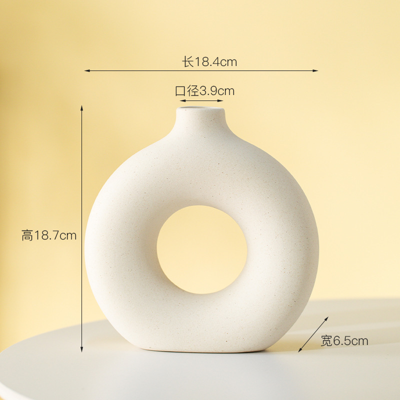 北欧现代素烧陶瓷花瓶家居创意简约装饰品摆件客厅工艺品插花花器|undefined