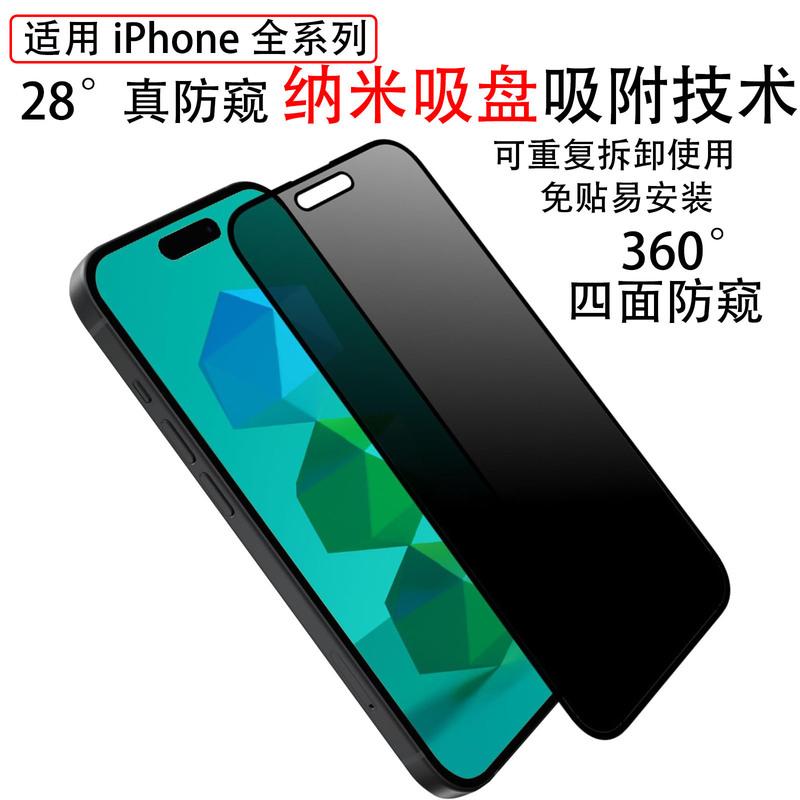 Nano-Suction Cup Anti-Peep Film Is Suitable for iPhone Full Range of Film Privacy Protection Removable Anti-Peep Protection