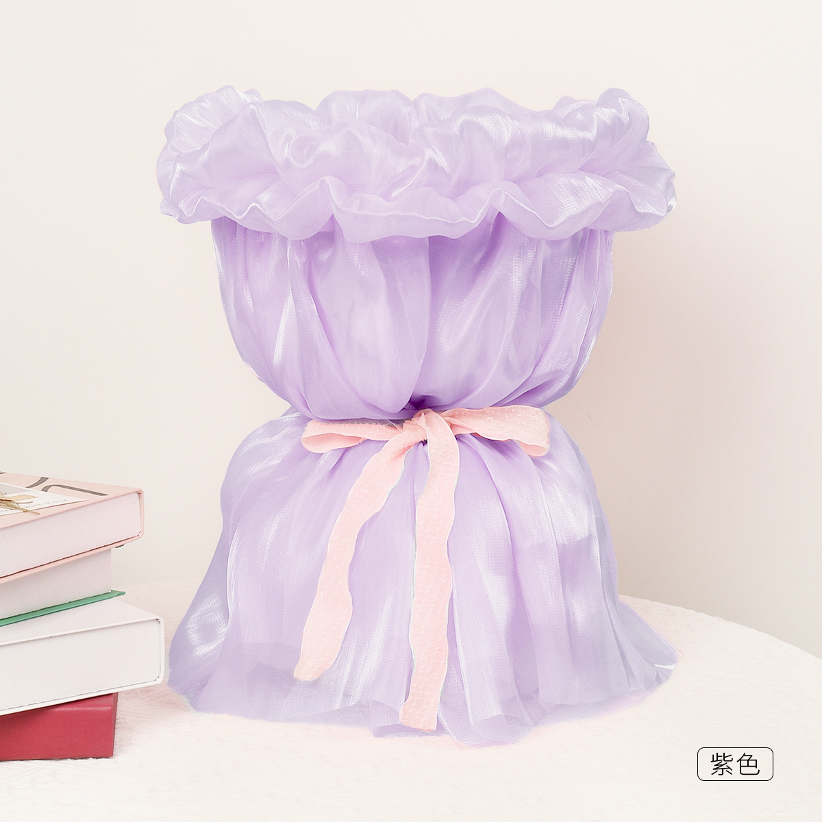 Fábrica de fiesta de flores al por mayor falda de diosa de alta densidad flor de embalaje de malla de hilo florista de color sólido paquete de malla de malla de cortina