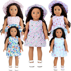 Cross-border 18-inch American girl doll clothes changeable floral skirt girl gift doll clothes wholesale