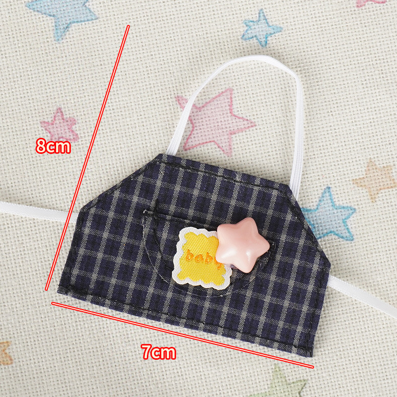 10cm Cartoon Doll Baby Clothes Apron Cotton Doll Clothes Dressup Head Dog Doll Accessories Mini Bib