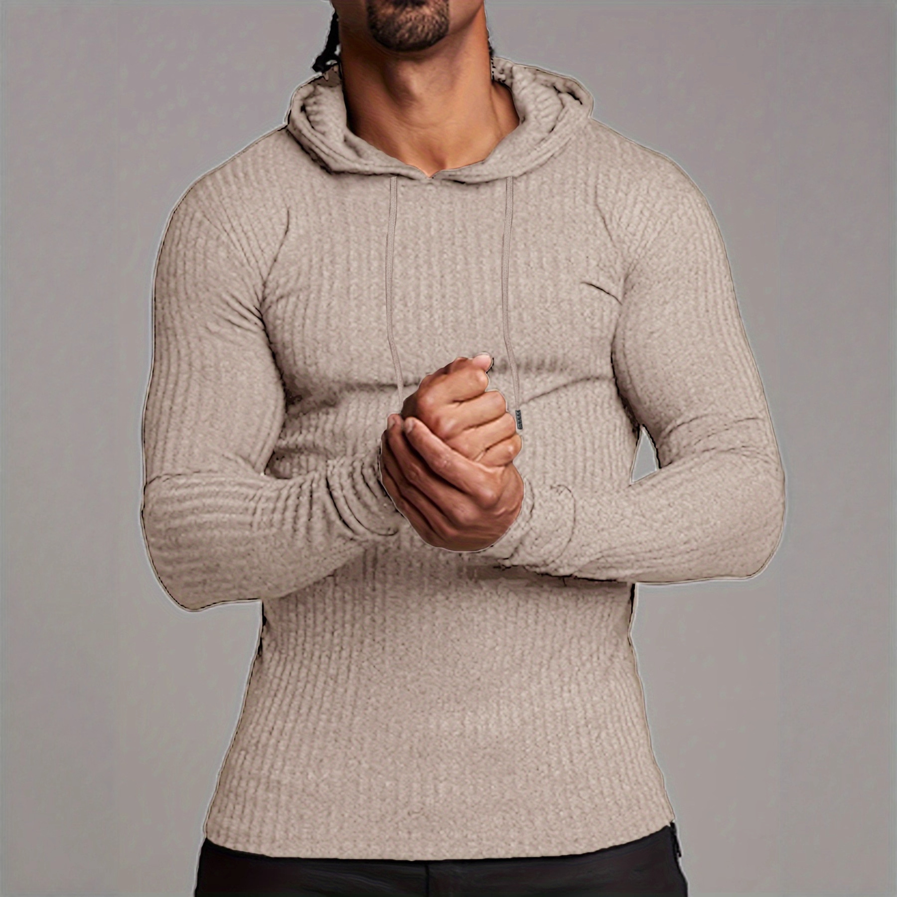Nuevos deportes transfronterizos europeos y estadounidenses musculares fitness primavera y otoño delgado ropa de entrenamiento de punto camiseta encapuchada de manga larga chaqueta