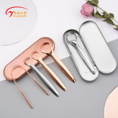 Tongue Coating Cleaner, Tongue Scraper for Fresh Breath, Stainless Steel Tongue Brush for Removing Tongue Coating