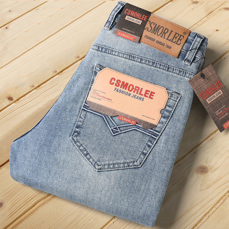 Europäische Jeans für Frühling und Herbst, schwarze Slim Fit-Jeans, nostalgische, gerade geschnittene Mode, trendige Herren-Jeans_voghion.com