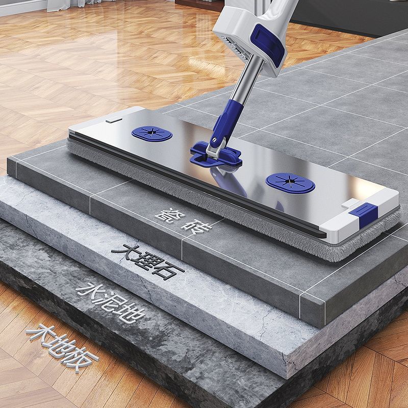 ] 2024 nuevo trapeador de aleación de aluminio sin lavado a mano para el hogar engrosado trapeador de piso de varilla gruesa un arrastrador limpio ahorro de mano de obra