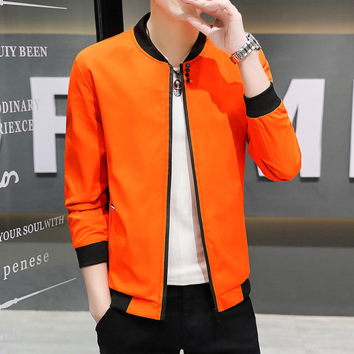 Autumn Men's Stand Collar Jacket Korean Style Trendy Fashion Casual Slim Fit Youth Men's Jacket Outerwear