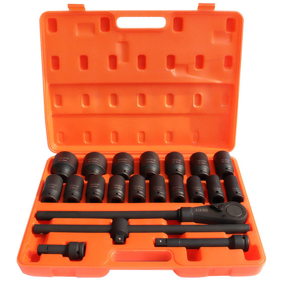 Tuo Rio Heavy Air Cannon Sleeve 3/4 Lengthened Sleeve Set 26 Pieces Hexagon Sleeve Set Auto Repair Tool