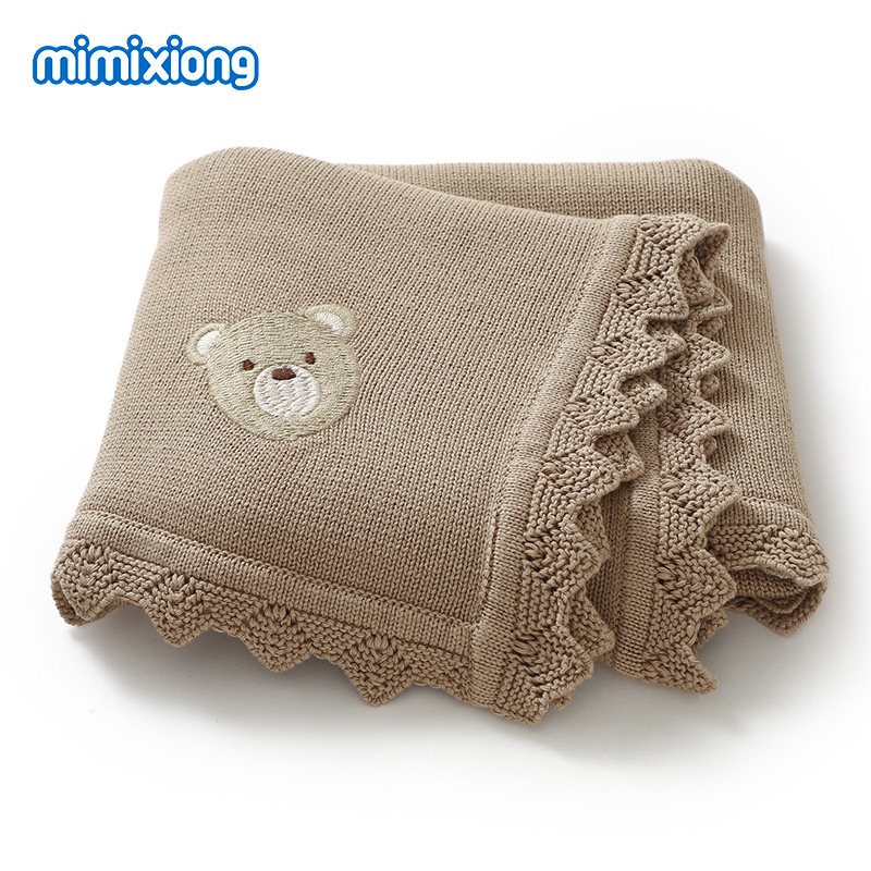 INS venta caliente primavera y otoño nuevo bebé tejido lindo oso patrón bolsa cubierta a prueba de viento para cochecitos de bebé para hombres y mujeres