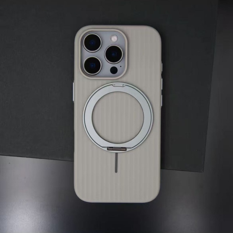 适用于iPhone17手机壳瓦楞解压磁吸旋转支架苹果16磨砂防摔保护套|undefined