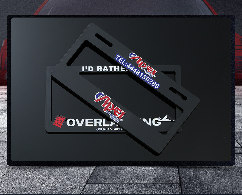 American regulations ABS license plate frame customized personalized license plate frame modified accessories car license plate frame license plate bracket printed logo