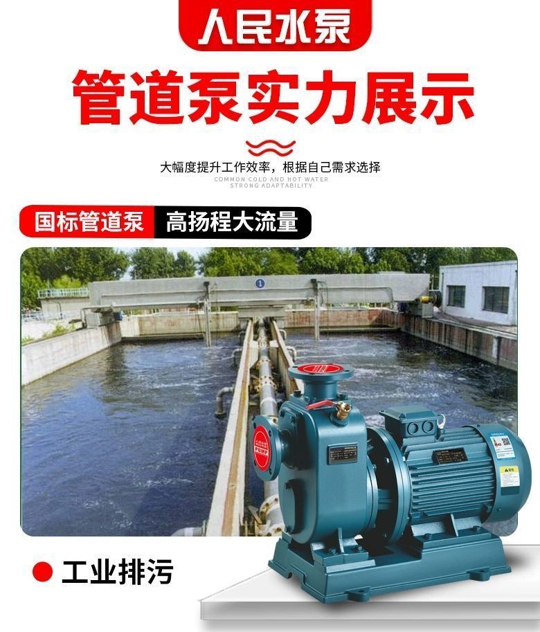Bz Self-Priming Pump Zw Non-Clogging Sewage Pump Horizontal Pipeline Centrifugal Pump Large Flow Booster 380V Three-Phase Sewage Pump