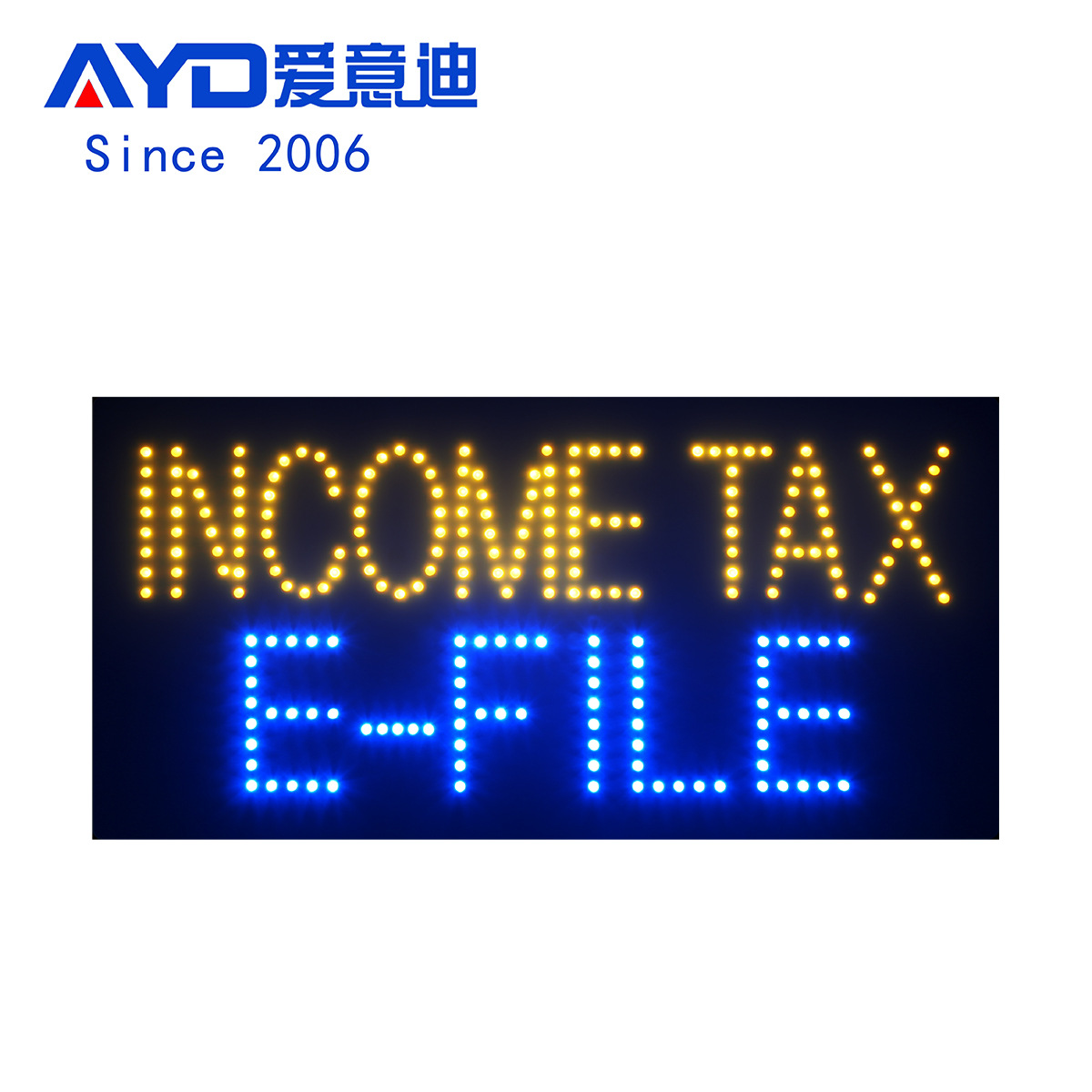 热销LED招牌门面灯箱LED门头广告字 LED INCOME TAX E-FILE SIGN