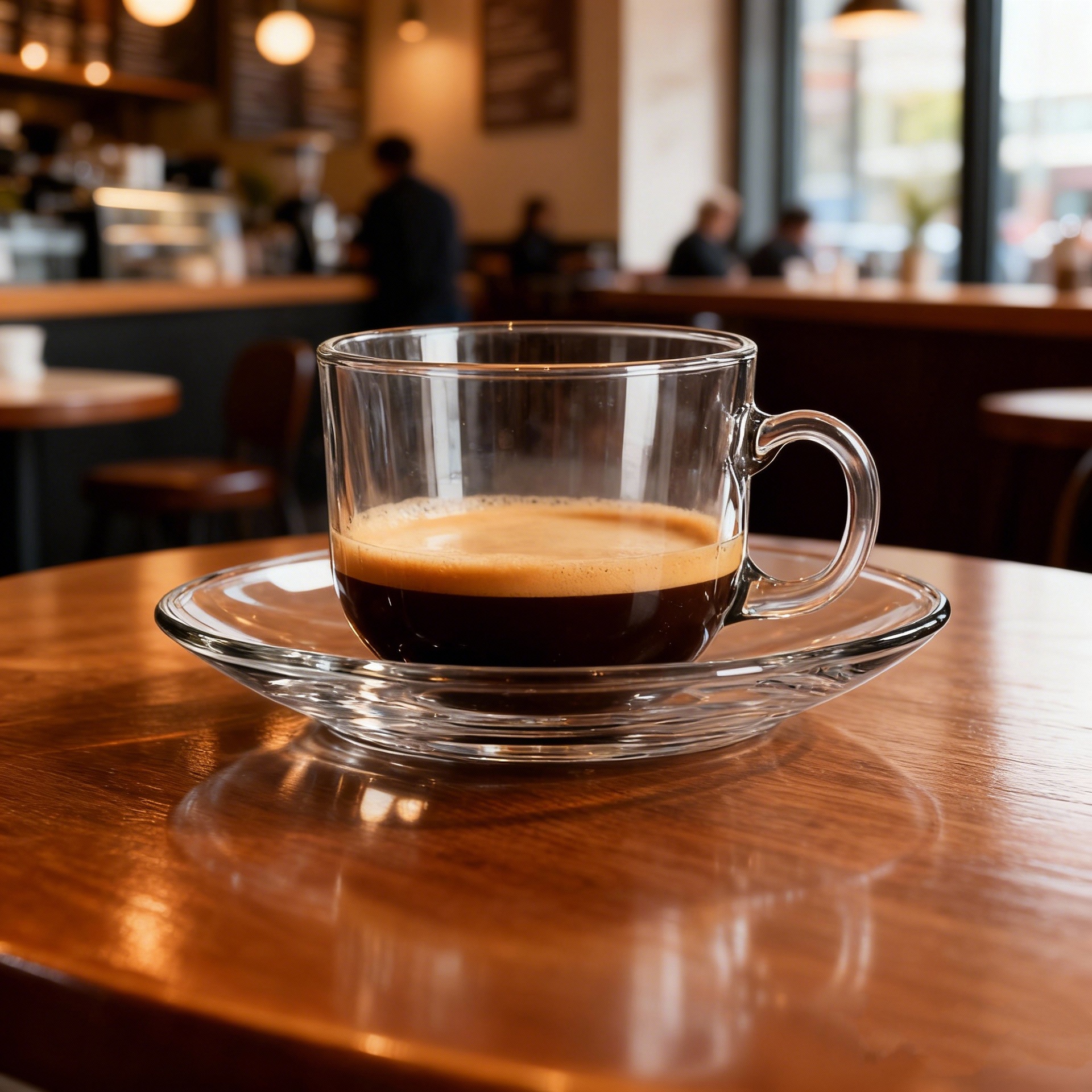 Spot al por mayor simple con mango resistente al calor taza de vidrio taza de café set plato taza de café espresso italiano taza de té