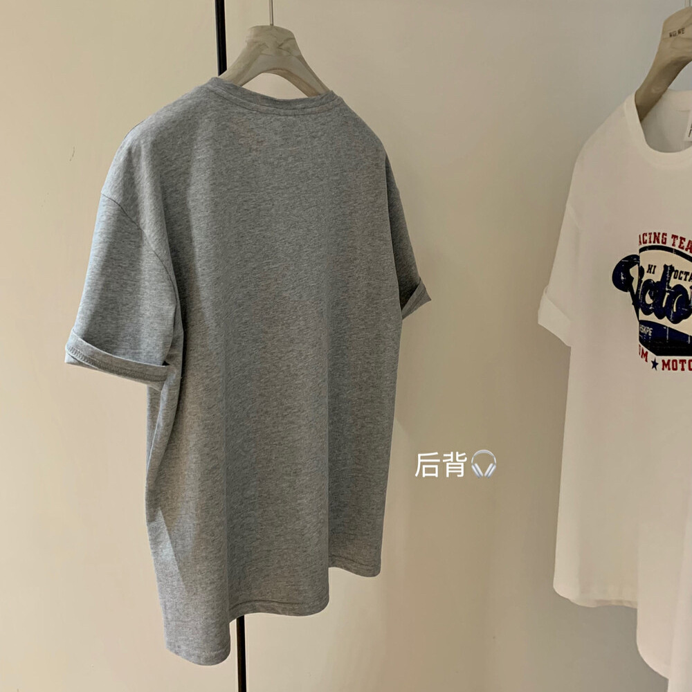 WGWE coreano americano retro letra impresa suelta manga corta estilo universitario simple manga corta camiseta mujer verano W5760 image 5