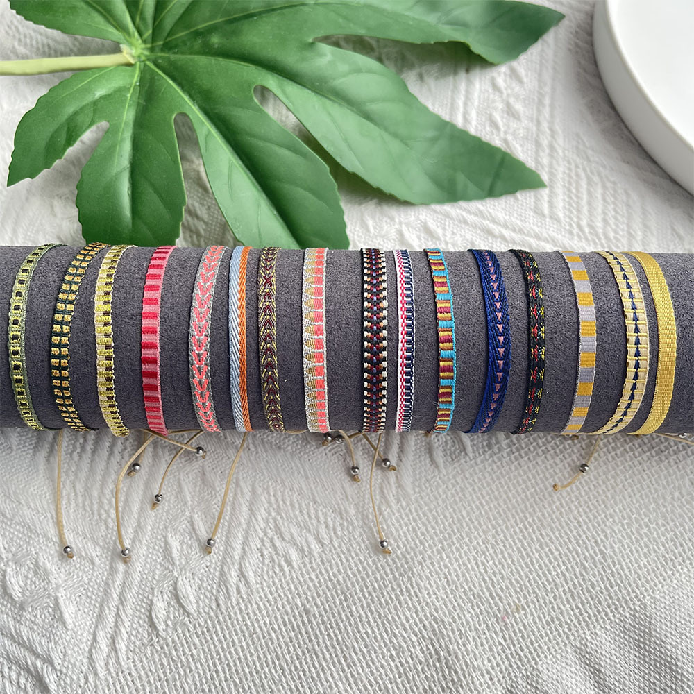 6g Weight Bracelets Classification Ethnic Style Stripe Cotton Yarn Braid Unisex Bracelets