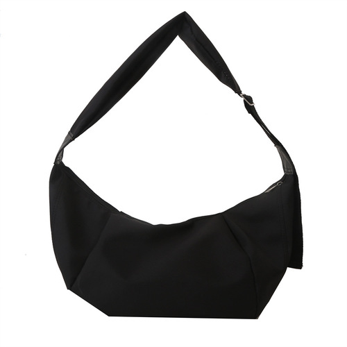 New solid color women's crossbody bag nylon dumpling bag versatile shoulder bag for women wrinkled small cloth bag trendy wholesale