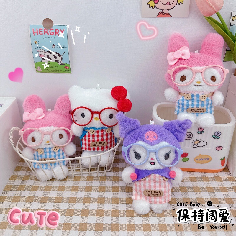 リトルシェフメガネケイト猫クロミキーホルダーペンダントぬいぐるみリトルシェフサンリオペンダントランドセルペンダント|undefined