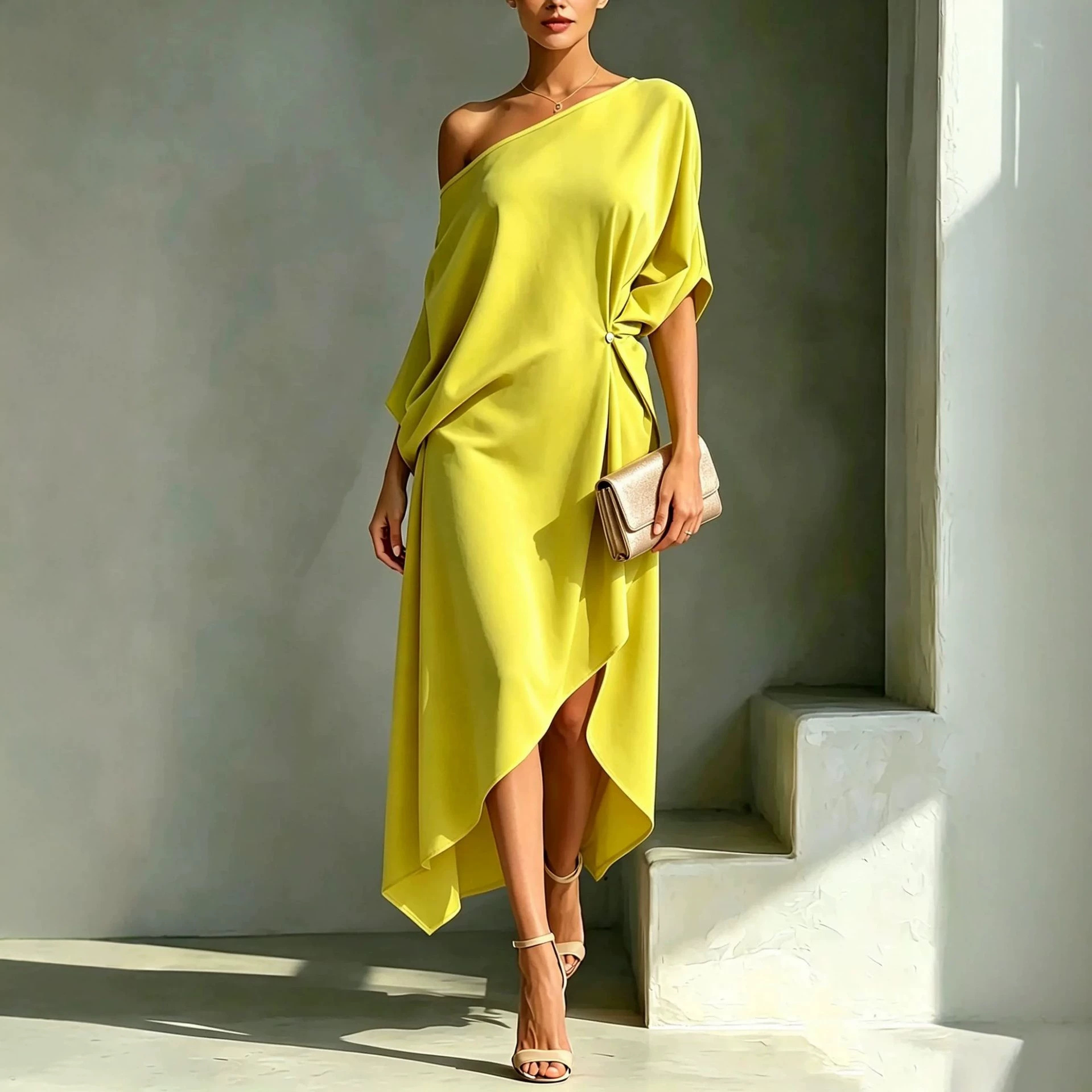 2026 European and American Cross-Border Amazon Independent Site New Elegant and Minimalist Cotton and Linen Women's Sleeveless Dress