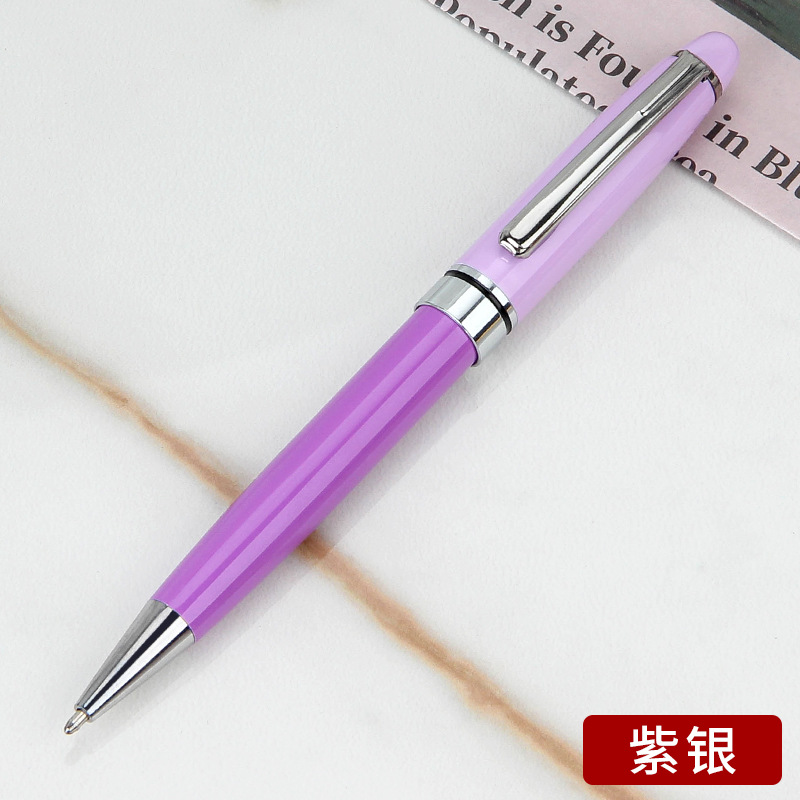 Bolígrafo giratorio aceitoso de metal 1,0, exportación de alta gama, publicidad, regalo de oficina, impresión y grabado de logotipo, bolígrafo personalizado de negocios