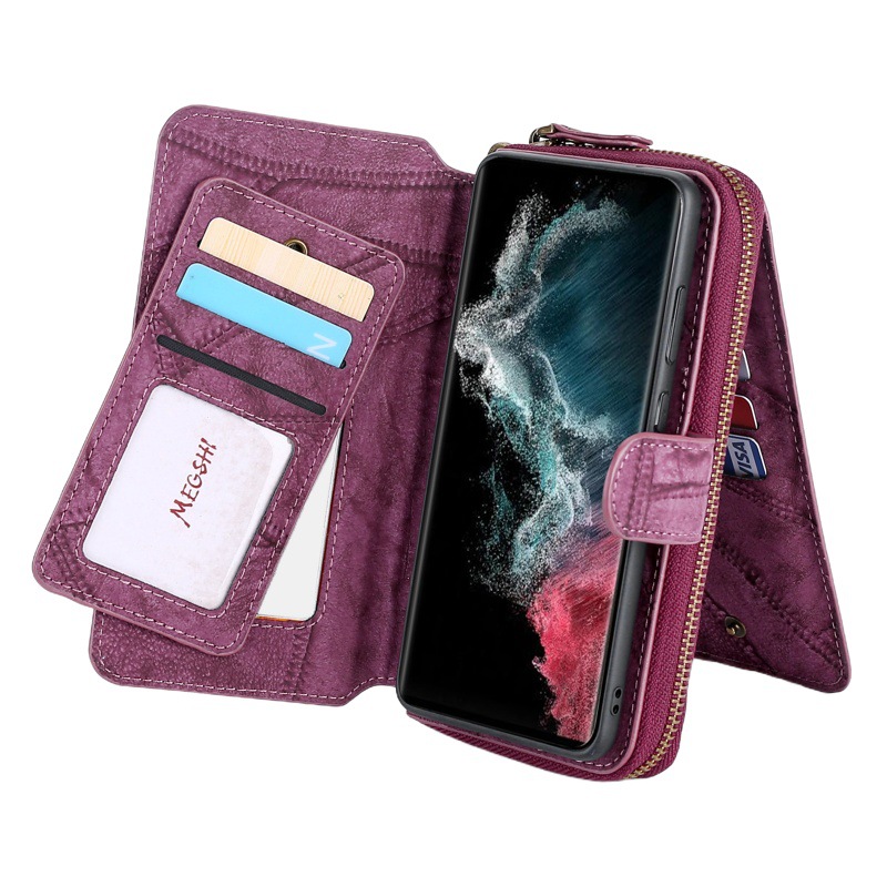 Funda para teléfono móvil Samsung S25Ultra transfronteriza para funda de cuero de billetera multifunción S25Edge para teléfono móvil S24