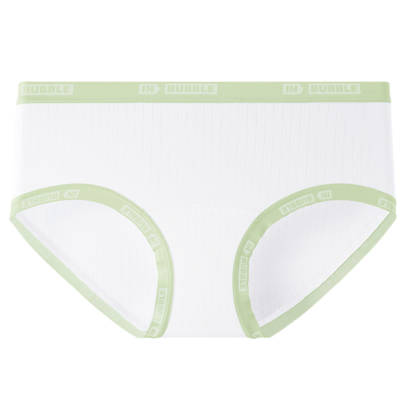 Bragas de algodón de clase A blanco puro sin teñir para mujer de cintura media 10A entrepierna antibacteriana alargada interior transpirable para mujer calzoncillos