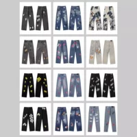 24 года Chrome Hearts Ранняя осень Новый Кроу мужчины и женщины моют джинсовые брюки трансграничной оптовой