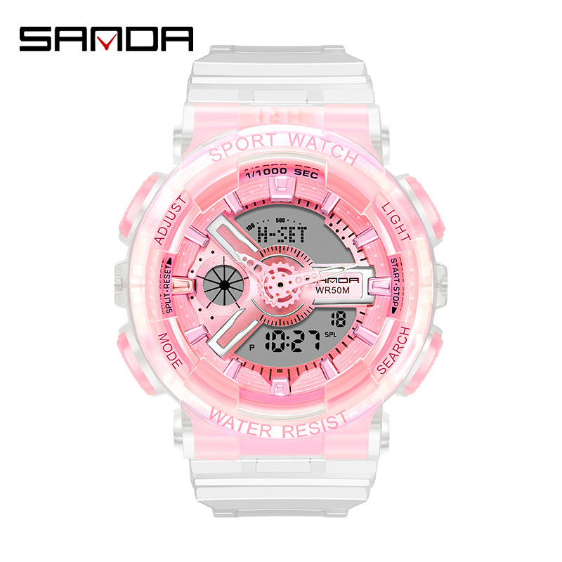 Reloj electrónico multifuncional de alto valor facial de transmisión en vivo de explosión de moda para hombres y mujeres impermeable movimiento de reloj de chicas