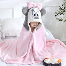 外贸儿童斗篷浴巾连帽斗篷新生儿裹巾浴袍儿童包巾带帽浴巾洗澡巾