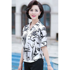 中高年女性向け新作ママ服、夏服、中高年向けシャツ、Tシャツ、シフォン半袖トップス