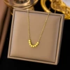 【H366】 Eight block necklace golden color