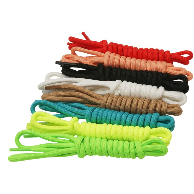 Оптовая продажа фабричных шнурков для кроссовок 4,5 мм, круглые, из плотного полиэстера, разноцветные аксессуары, унисекс, для одежды