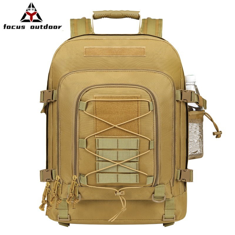 Mochila táctica para deportes al aire libre, montañismo, para hombre, expandible, 60L, gran capacidad, tipo canguro, transpirable, ligera, para cross-country