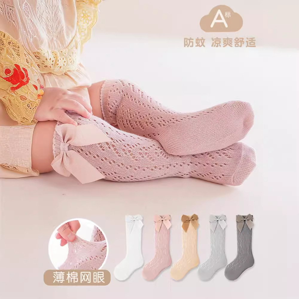 Nuevo anillo de verano arco calcetines de media pantorrilla calcetines para niños españoles calcetines de malla transpirable para bebés calcetines para bebés