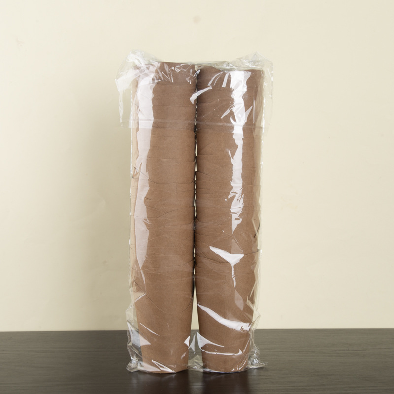 Papel Kraft huevo biselado taza de papel engrosada papas fritas Taza taza de helado Papel Kraft taza biselada comida rápida taza de fideos