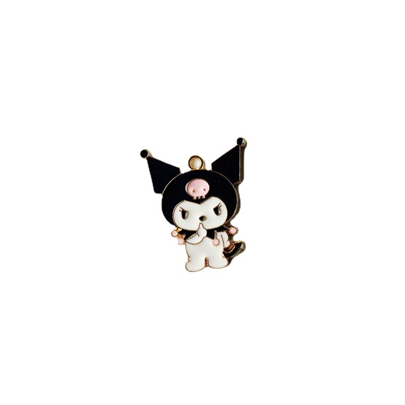 귀여운 만화 구름 Kuromi 떨어지는 오일 합금 쥬얼리 액세서리 팔찌 목걸이 헤어 로프 머리 장식 diy 펜던트