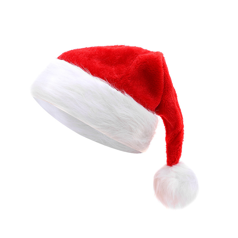 Fabricante personalizado atacado chapéu de Natal com aba de pele longa chapéu adulto chapéu de festa decoração pode ser bordado com logotipo