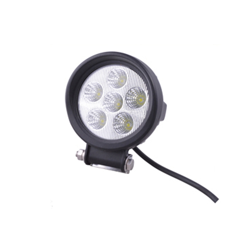 叉车前大灯大灯总成10-32V圆6灯珠18W钢化玻璃耐高温SM-908