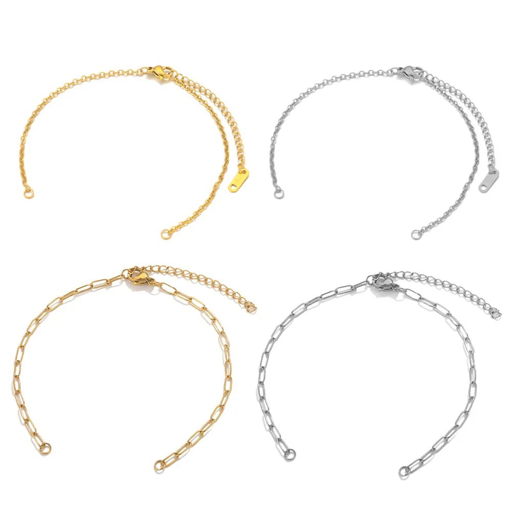 5 Pieces 304 Stainless Steel Gold Plated Solid Color Chain display picture 1